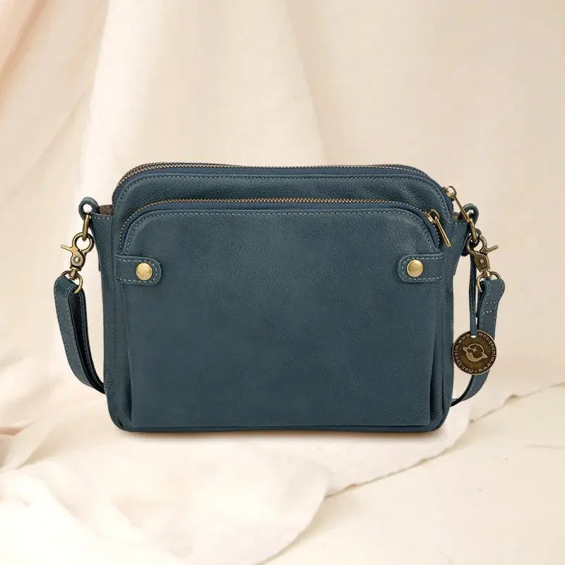 Leather Crossbody Bag with Built-In Wallet and Detachable Strap for 9.7 Inch Tablet Avento Goods