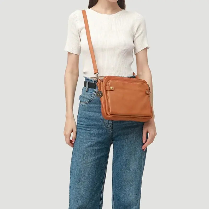 Leather Crossbody Bag with Built-In Wallet and Detachable Strap for 9.7 Inch Tablet Avento Goods