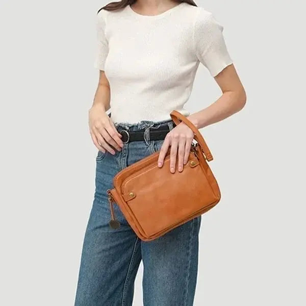 Leather Crossbody Bag with Built-In Wallet and Detachable Strap for 9.7 Inch Tablet Avento Goods