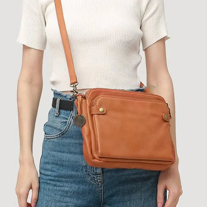 Leather Crossbody Bag with Built-In Wallet and Detachable Strap for 9.7 Inch Tablet Avento Goods