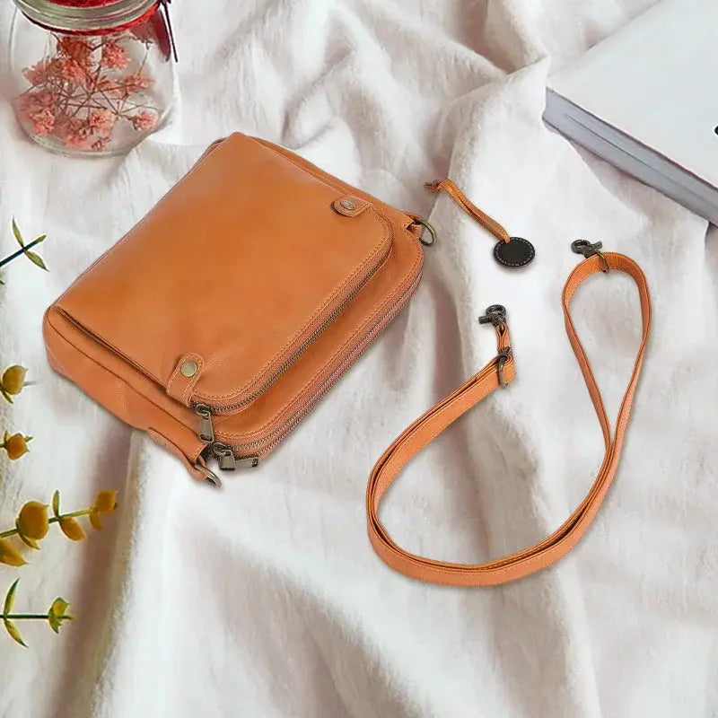 Leather Crossbody Bag with Built-In Wallet and Detachable Strap for 9.7 Inch Tablet Avento Goods