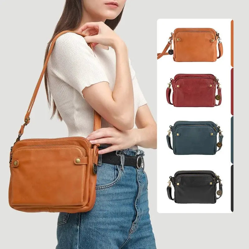 Leather Crossbody Bag with Built-In Wallet and Detachable Strap for 9.7 Inch Tablet Avento Goods