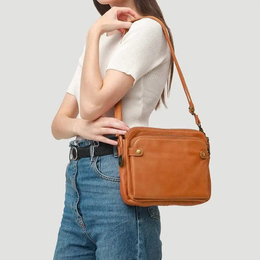 Leather Crossbody Bag with Built-In Wallet and Detachable Strap for 9.7 Inch Tablet Avento Goods
