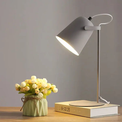 Table Lamp with Iron Bucket Shade and Slim Pastel Finish for Bedside, E26 Bulb Base Avento Goods