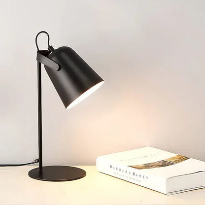 Table Lamp with Iron Bucket Shade and Slim Pastel Finish for Bedside, E26 Bulb Base Avento Goods