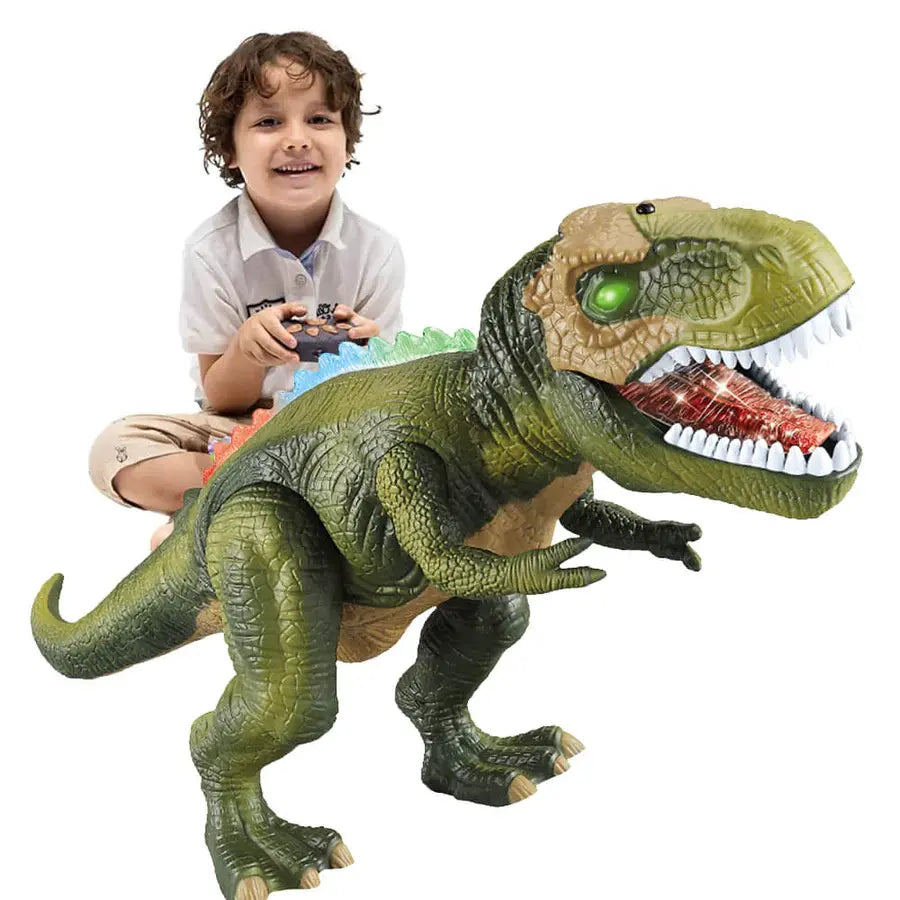Remote Control Dinosaur Toy with LED Eyes and Walking Roar, Rechargeable 17-Inch Avento Goods