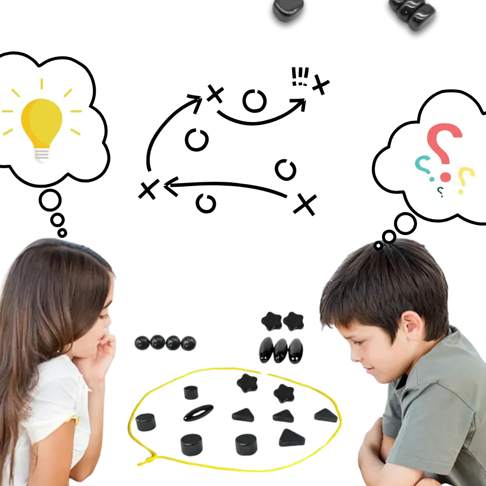 Magnetic Strategy Game with Rope Boundary and 20 Magnetic Tokens, Portable Storage Bag Avento Goods