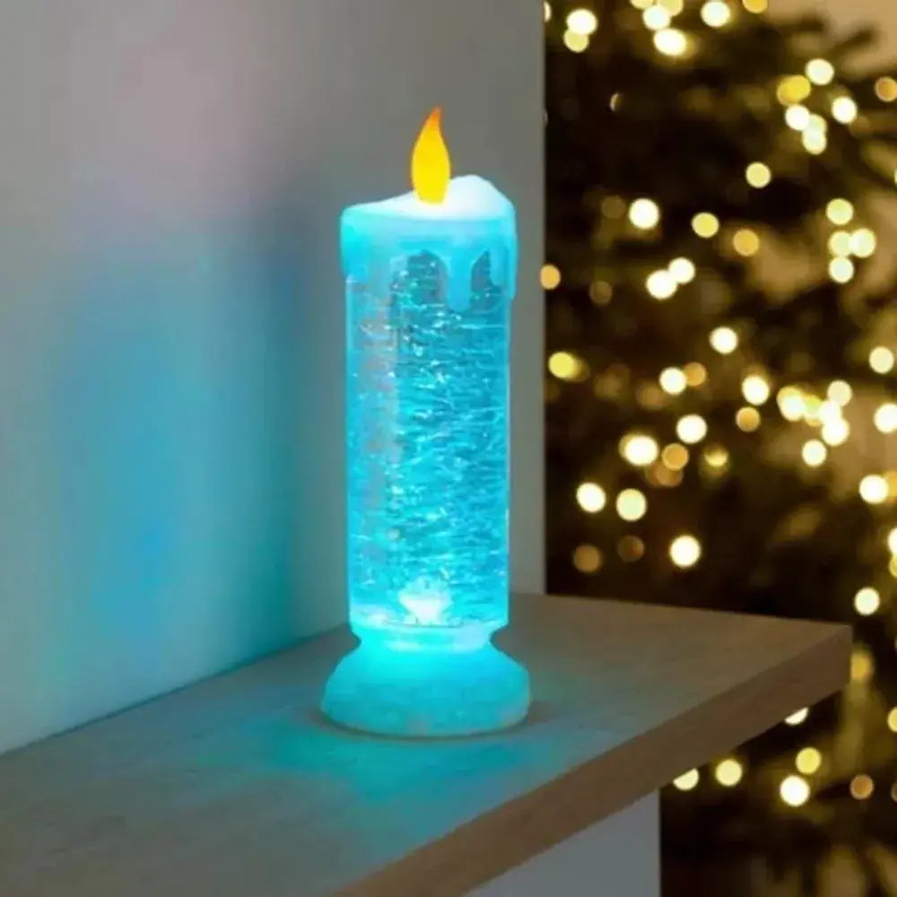 Flameless LED Candle with Spinning Glitter and Color-Changing LEDs, USB or AAA Batteries Avento Goods