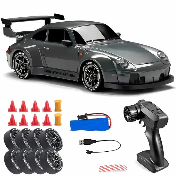 RC Drift Car with 4WD and LED Lights, Rechargeable USB Battery Avento Goods