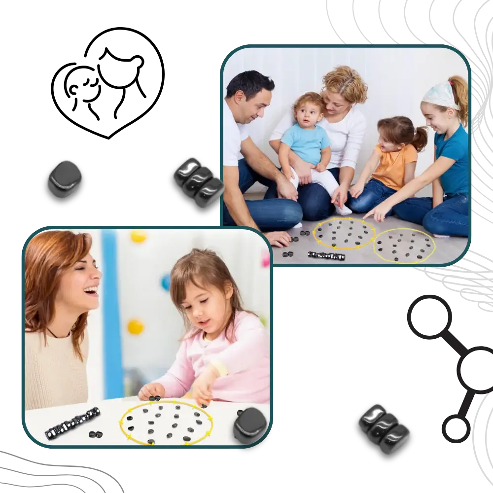 Magnetic Strategy Game with Rope Boundary and 20 Magnetic Tokens, Portable Storage Bag Avento Goods