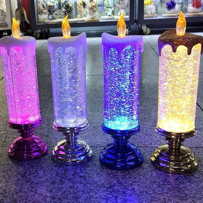 Flameless LED Candle with Spinning Glitter and Color-Changing LEDs, USB or AAA Batteries Avento Goods