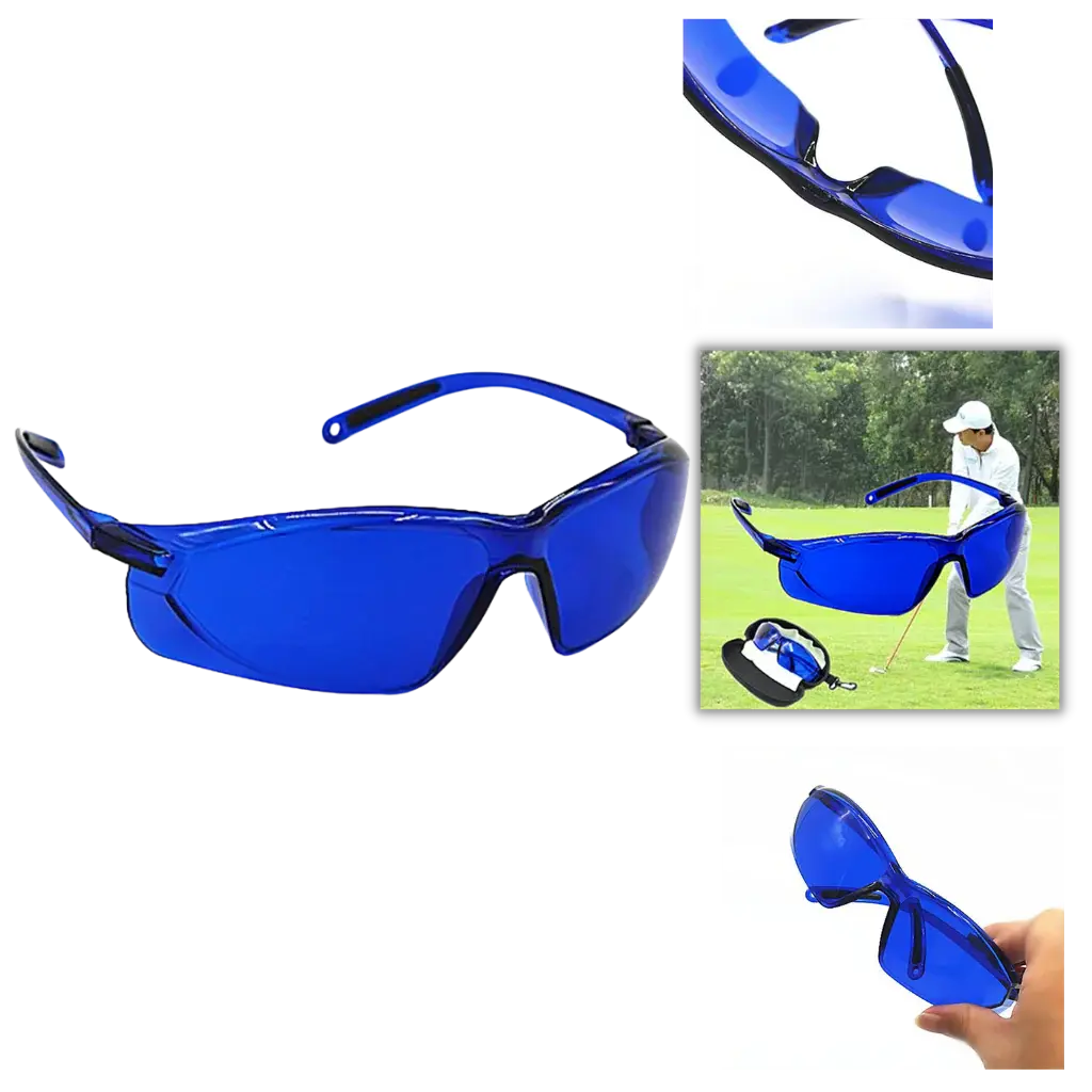 Golf Ball Locator Glasses with Blue Contrast Lens and UV Protection, Lightweight Fit Avento Goods