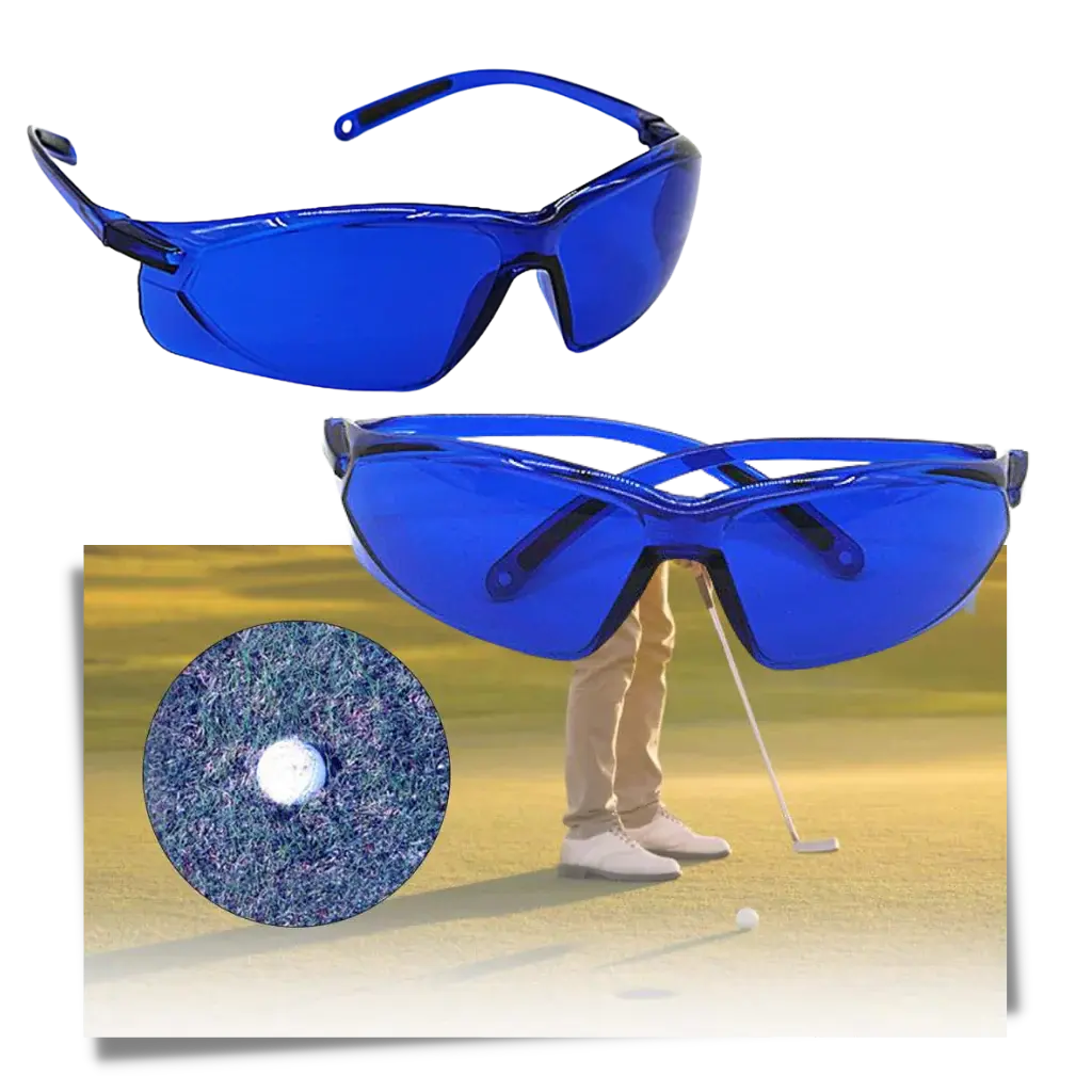 Golf Ball Locator Glasses with Blue Contrast Lens and UV Protection, Lightweight Fit Avento Goods