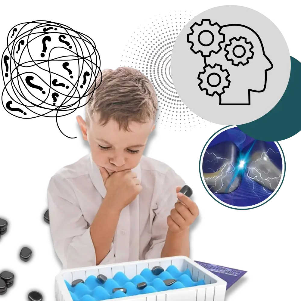 Magnetic Strategy Game with Rope Boundary and 20 Magnetic Tokens, Portable Storage Bag Avento Goods