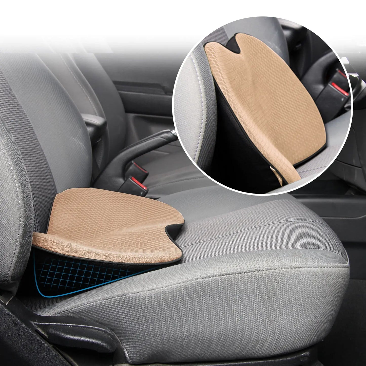 Car Seat Booster Cushion with Memory Foam and Removable Breathable Cover, Non-Slip Base Avento Goods