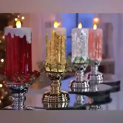 Flameless LED Candle with Spinning Glitter and Color-Changing LEDs, USB or AAA Batteries Avento Goods