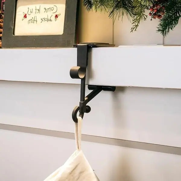 Mantel Stocking Hanger with No-Slip Cantilever and Dual Hooks for Garland, Adjustable Fit Avento Goods
