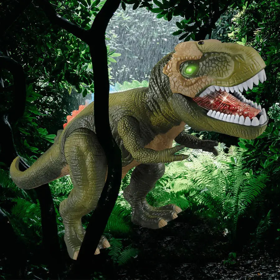 Remote Control Dinosaur Toy with LED Eyes and Walking Roar, Rechargeable 17-Inch Avento Goods