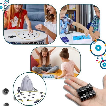 Magnetic Strategy Game with Rope Boundary and 20 Magnetic Tokens, Portable Storage Bag Avento Goods