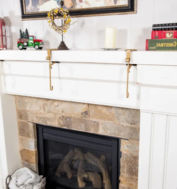 Mantel Stocking Hanger with No-Slip Cantilever and Dual Hooks for Garland, Adjustable Fit Avento Goods