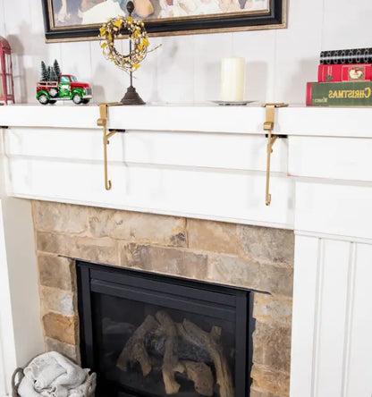 Mantel Stocking Hanger with No-Slip Cantilever and Dual Hooks for Garland, Adjustable Fit Avento Goods