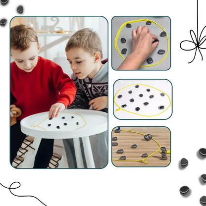 Magnetic Strategy Game with Rope Boundary and 20 Magnetic Tokens, Portable Storage Bag Avento Goods