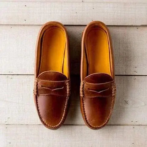 Slip-On Loafers for Women with Low Heel and Cushioned Insole, PU Leather Avento Goods