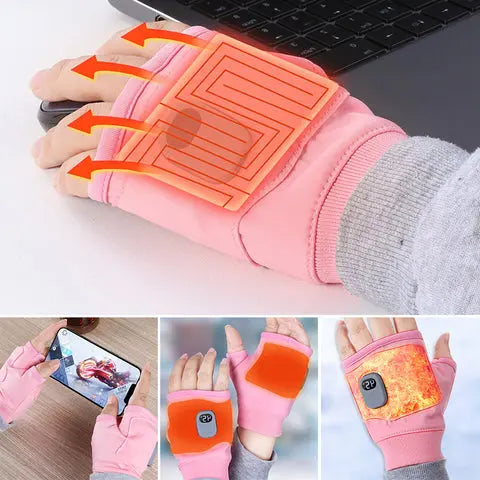 Heated Fingerless Gloves with USB-C Charging and 3 Heat Levels, 1800mAh Battery Avento Goods