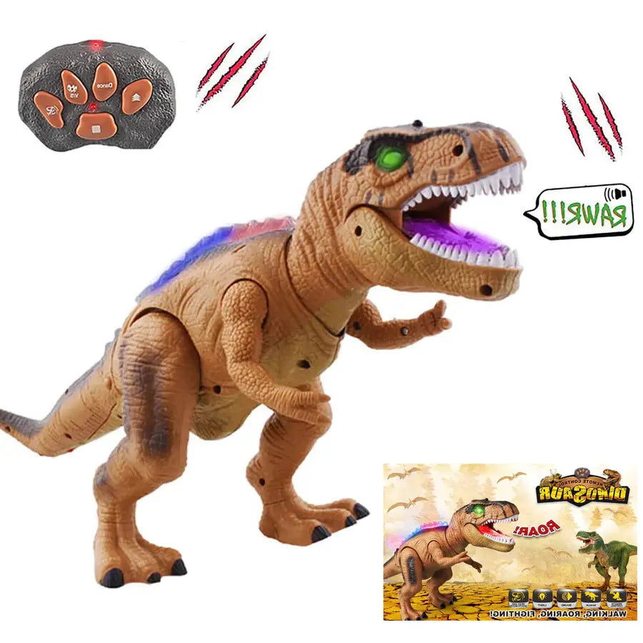 Remote Control Dinosaur Toy with LED Eyes and Walking Roar, Rechargeable 17-Inch Avento Goods