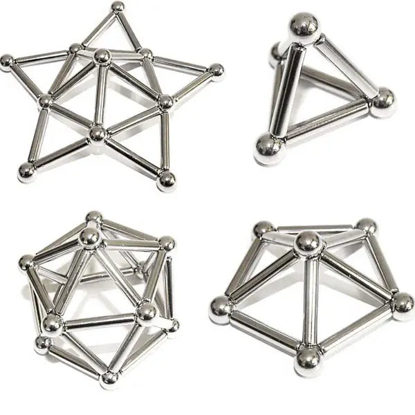Magnetic Building Set with 36 Rods and 27 Balls for Kids, Metal Tin Avento Goods