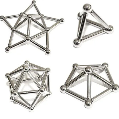 Magnetic Building Set with 36 Rods and 27 Balls for Kids, Metal Tin Avento Goods