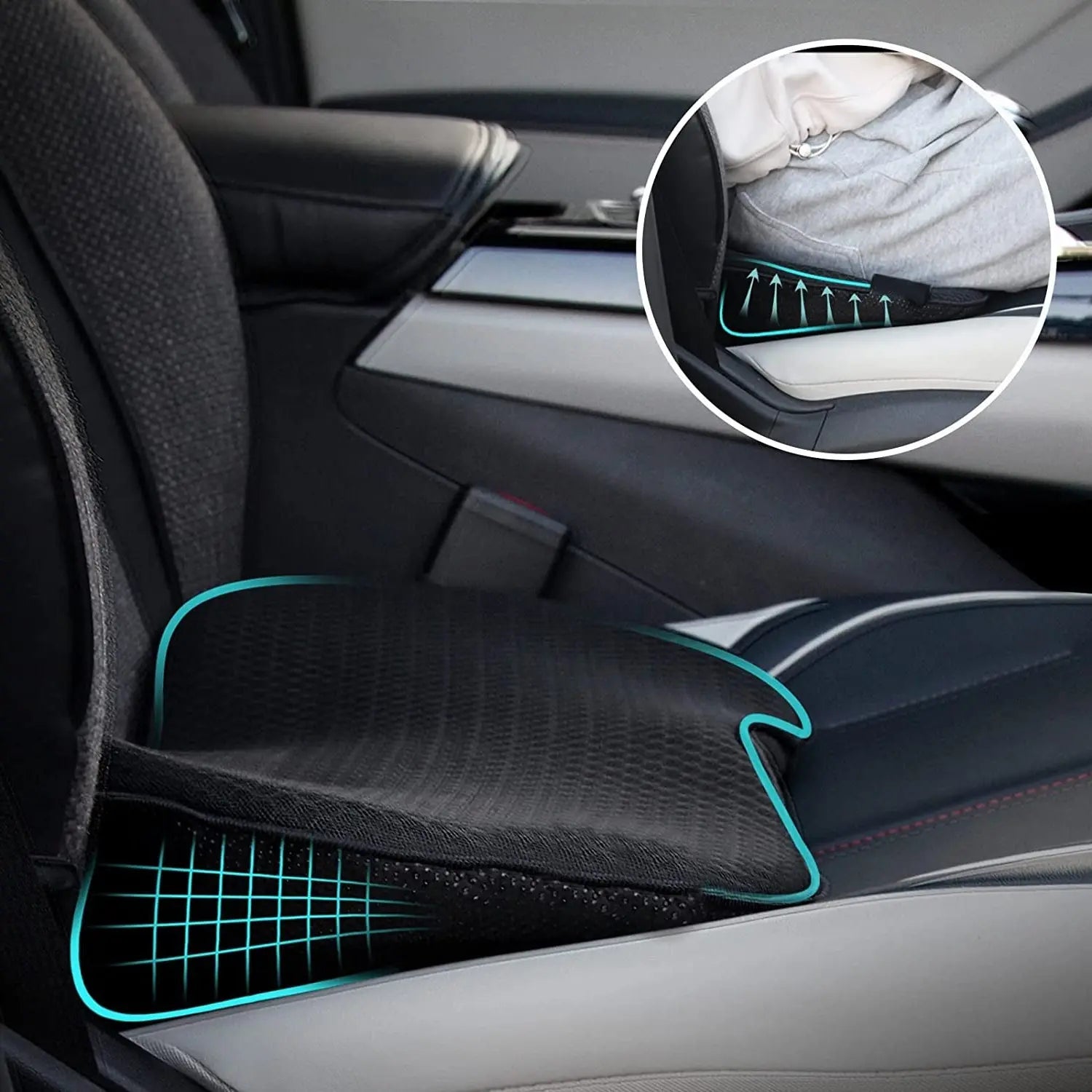 Car Seat Booster Cushion with Memory Foam and Removable Breathable Cover, Non-Slip Base Avento Goods