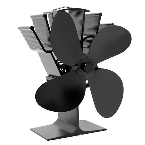 Stove Fan Heat Powered with Quiet 4-Blade Design and Anodized Aluminum, 180-210 CFM Avento Goods