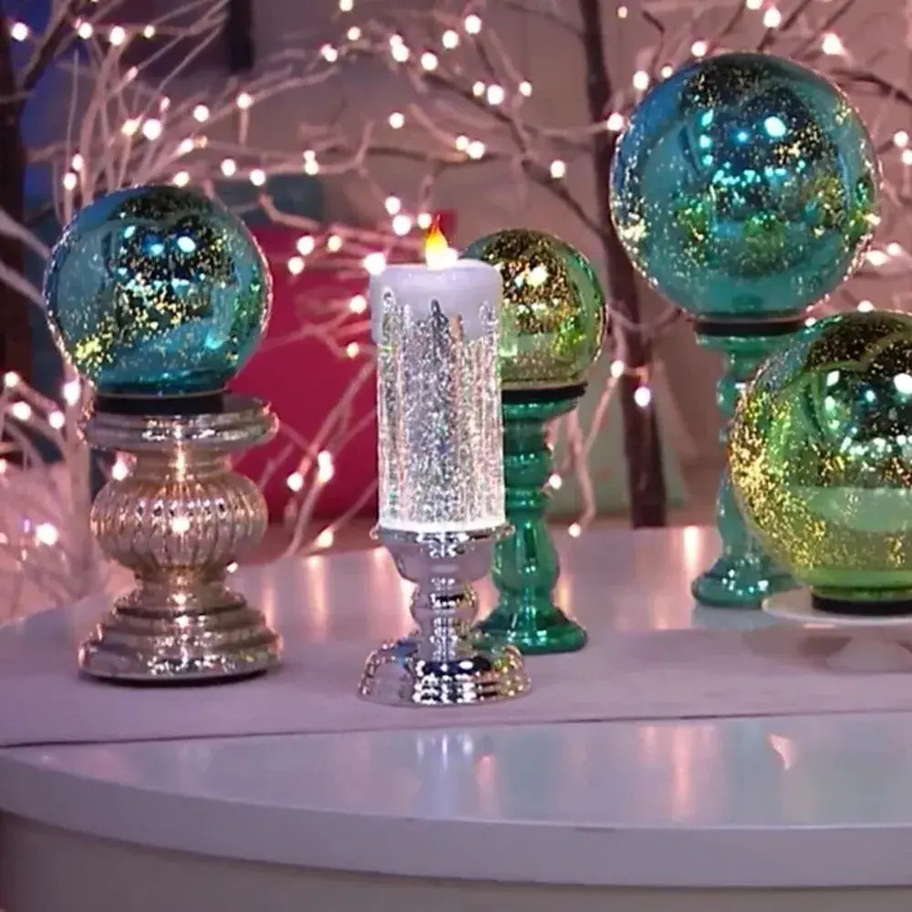 Flameless LED Candle with Spinning Glitter and Color-Changing LEDs, USB or AAA Batteries Avento Goods