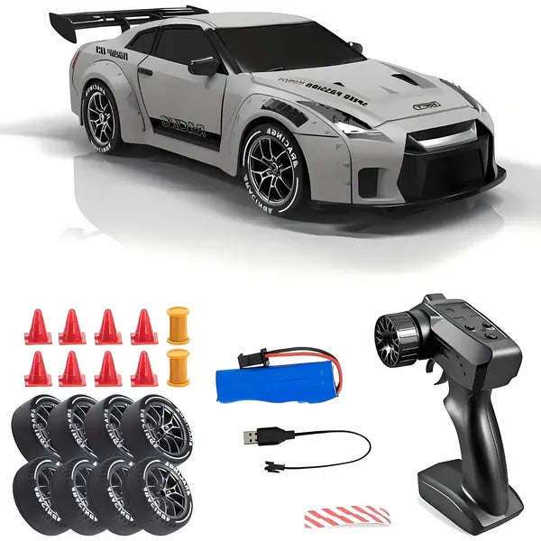 RC Drift Car with 4WD and LED Lights, Rechargeable USB Battery Avento Goods