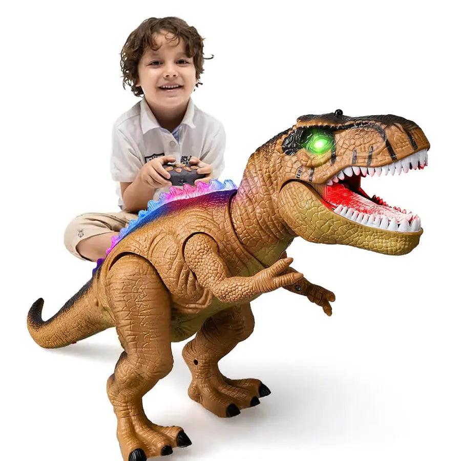 Remote Control Dinosaur Toy with LED Eyes and Walking Roar, Rechargeable 17-Inch Avento Goods