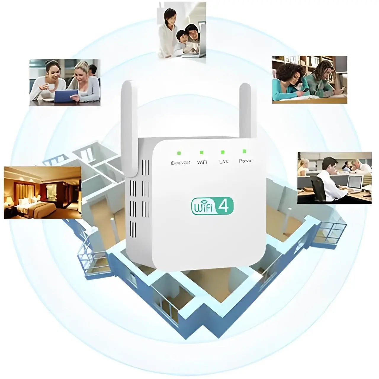 WiFi Range Extender with Dual-Band Coverage and High-Gain Antennas, Up to 3000 Sq Ft Avento Goods