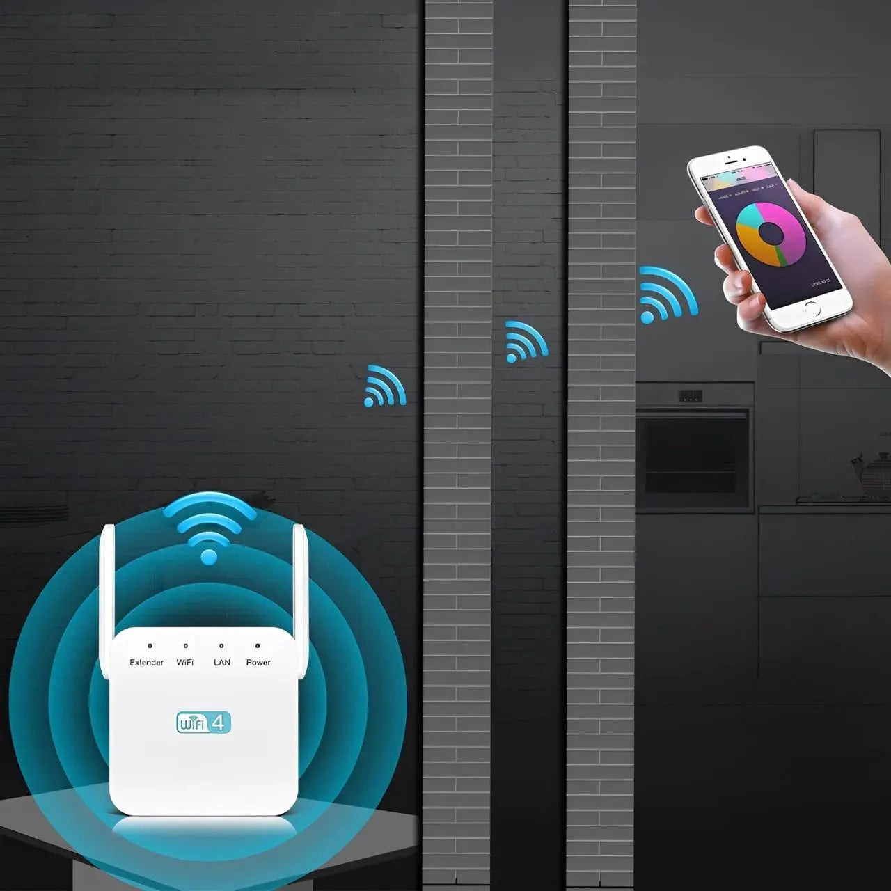 WiFi Range Extender with Dual-Band Coverage and High-Gain Antennas, Up to 3000 Sq Ft Avento Goods