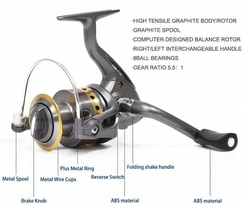 Telescopic Fishing Rod Kit with Carbon Fiber Rod and Spinning Reel, Carry Bag, Tackle Avento Goods