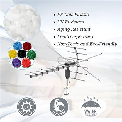 Motorized Outdoor TV Antenna with 360 Degree Rotation and Dual Band UHF VHF, Long Range Avento Goods