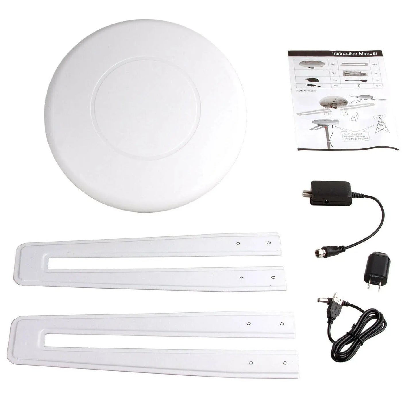 Indoor HDTV Antenna with Omnidirectional Reception and Interference Filtering, 40ft Coax Avento Goods