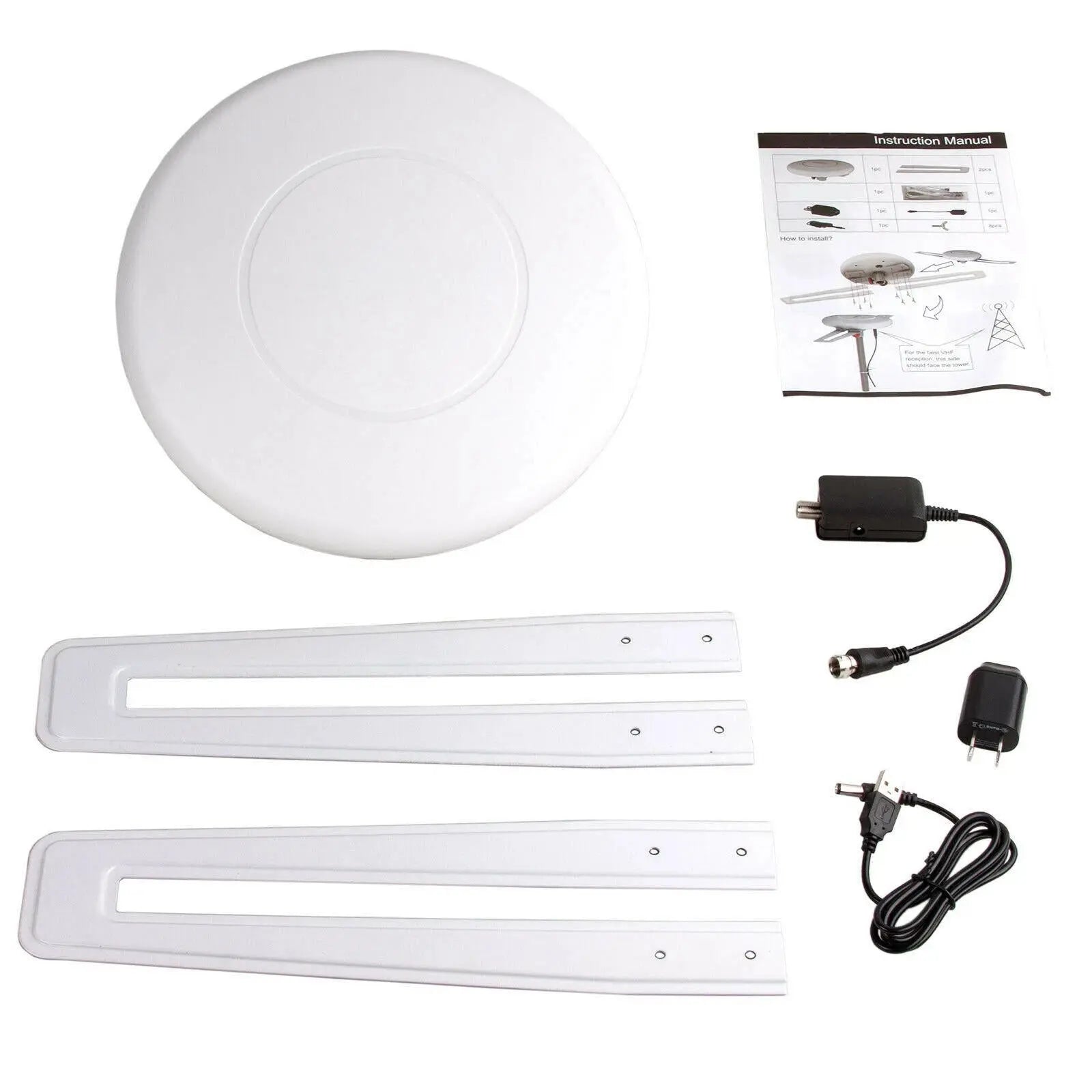 Indoor HDTV Antenna with Omnidirectional Reception and Interference Filtering, 40ft Coax Avento Goods
