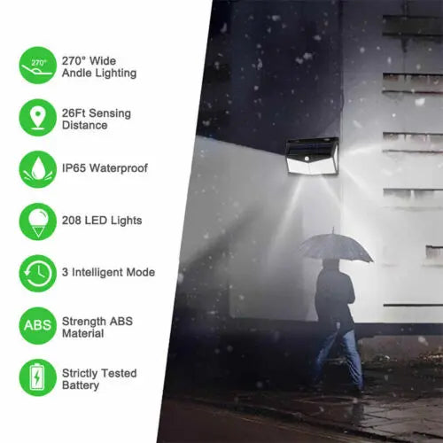 Solar Motion Sensor Light with 800 Lumen LED and 120° Detection, Weather Resistant Avento Goods