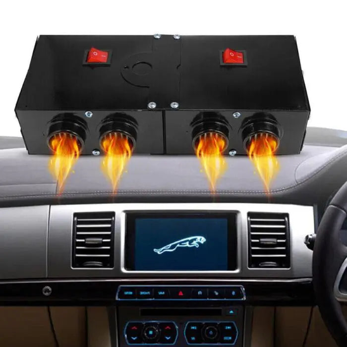 12V Car Heater with PTC Rapid Heat and Four-Outlet Airflow, Dual Switch Control Avento Goods
