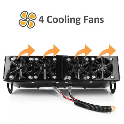 12V Car Heater with PTC Rapid Heat and Four-Outlet Airflow, Dual Switch Control Avento Goods