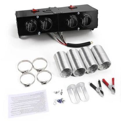 12V Car Heater with PTC Rapid Heat and Four-Outlet Airflow, Dual Switch Control Avento Goods