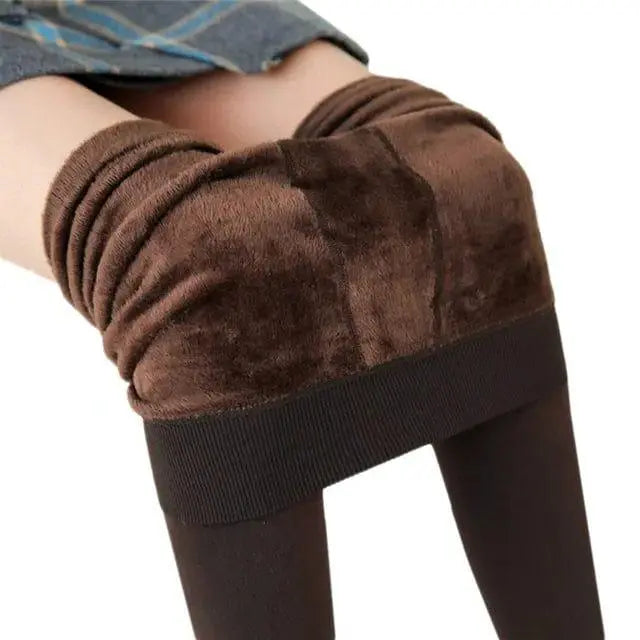 Thermal Leggings with Brushed Fleece Lining and High-Rise Waist, Moisture-Wicking Avento Goods