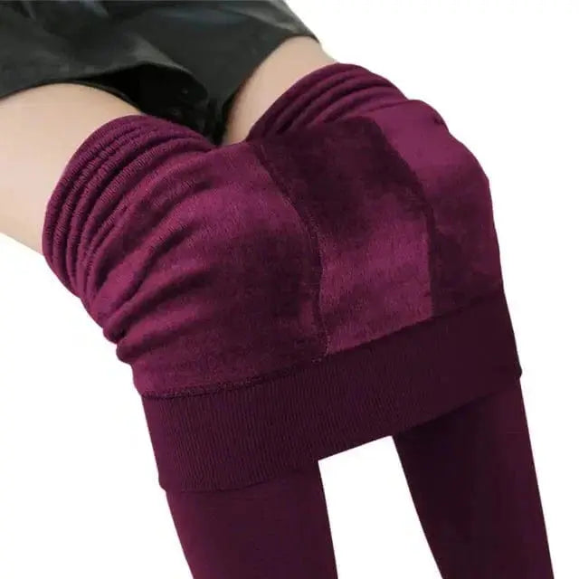 Thermal Leggings with Brushed Fleece Lining and High-Rise Waist, Moisture-Wicking Avento Goods