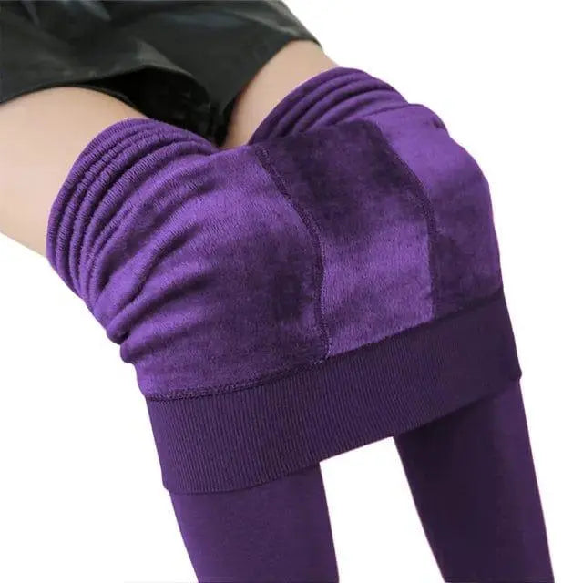 Thermal Leggings with Brushed Fleece Lining and High-Rise Waist, Moisture-Wicking Avento Goods